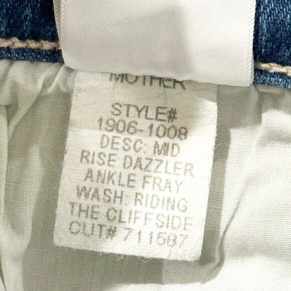 Mother The Mid Rise Dazzler Ankle Fray Jeans In Riding The Cliffside Size 31 NWT - Picture 9 of 12